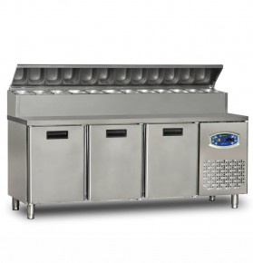 PIMAK-TURCO | 22TBF3S-PA70 3 KAPILI ALCAK MONTE PIZZA HAZIRLIK DOLABI