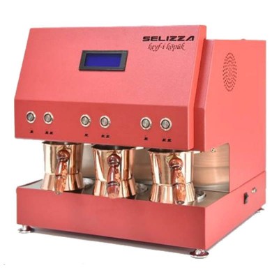 PIMAK-TURCO | SELIZ-1 ENDUSTRIYEL TIP TURK KAHVESI MAKINESI SELIZZA KEYF-I KOPUK KIRMIZI