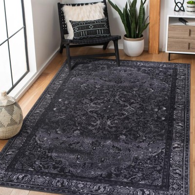 Washable Anatolian Pattern Rug – Non-Slip Soft Area Carpet for Living Room & Bedroom | NETLINE HOME – Purple Blue – 120 x 180 cm (Rectangular)