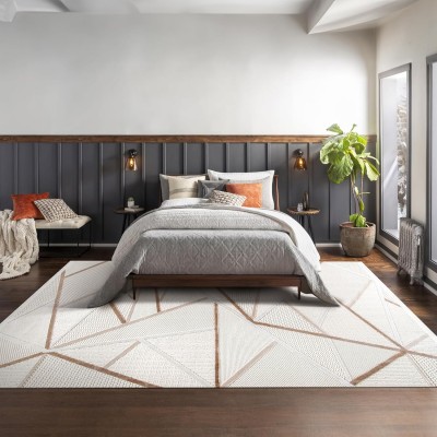 Area Rug for Living Room – Soft & Durable Carpet for Bedroom, Kitchen & Hallway – Easy to Clean, Pet & Kid Friendly Geometric Beige & Cream Rug (CREAM 2, 160X230) – Beige - Cream – 80 x 150 cm (Rectangular)