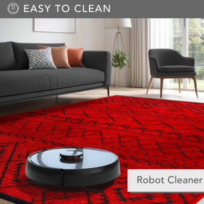 Rugs Living Room - Machine Washable Rug, Low Pile Non-Slip Area Rug - Area Rugs for Livingroom Bedroom Kitchen - Pet Friendly Carpet, Modern Room Decor (Red, 120X180) – Red – 160 x 230 cm (Rectangular)