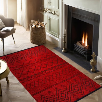Rugs Living Room - Machine Washable Rug, Low Pile Non-Slip Area Rug - Area Rugs for Livingroom Bedroom Kitchen - Pet Friendly Carpet, Modern Room Decor (Red, 120X180) – Brown – 120 x 180 cm (Rectangular)