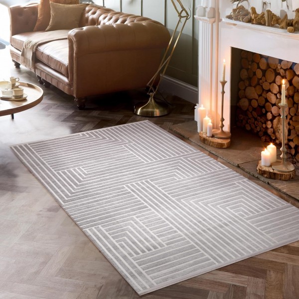 Area Rug for Living Room – Soft Plush Area Rug, Modern Carpet for Bedroom & Home | Non-Shedding, Shed-Resistant Large Area Rugs for Living Room, Hallway & Office (LIGHT GRAY, 160X230) – Blush Beige – 160 x 230 cm (Rectangular)