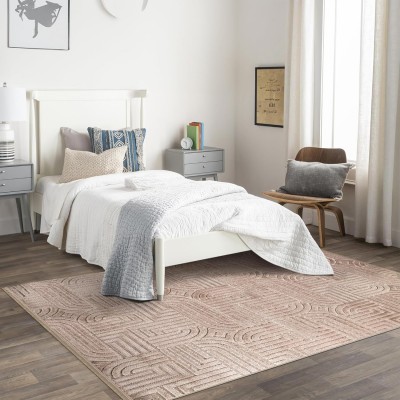 Area Rug for Living Room – Modern Textured Polypropylene Carpet | Non-Shedding, Medium Pile Geometric Rug for Bedroom, Dining Room & Home Decor (TAUPE, 120X180) – Beige – 80 x 150 cm (Rectangular)