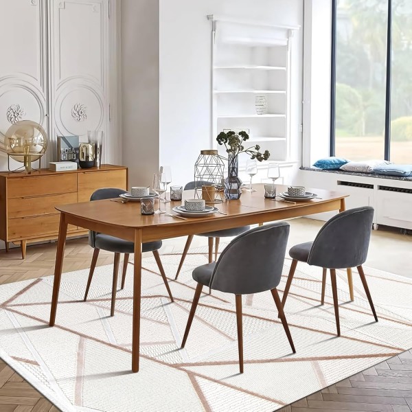 Area Rug for Living Room – Soft & Durable Carpet for Bedroom, Kitchen & Hallway – Easy to Clean, Pet & Kid Friendly Geometric Beige & Cream Rug (CREAM 2, 160X230) – Cream - Beige – 200 x 290 cm (Rectangular)