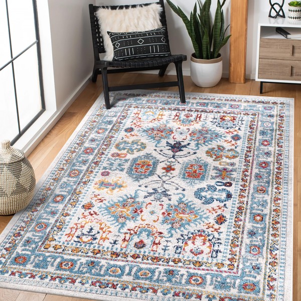 Area Rugs For Living Room, Bedroom, Kitchen, Dining Room | Oriental Design Carpet | Soft Medium Pile | Traditional Vintage Rug | Stain Resistant (Cream Blue, 160X230 CM) – 160 x 230 cm (Rectangular) – White