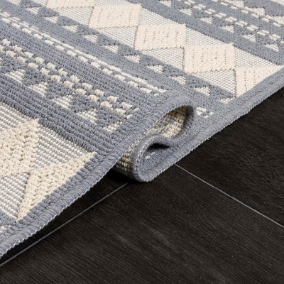 Rugs Living Room - Washable Rug - Area Rug - Non-Slip Rugs Carpet - 100% Cotton - Vintage Rug for Living Room Bedroom Kitchen - Kid and Pet Friendly Rug - Boho Rug (GREY RUG, 80X150 CM) – Beige Rug – 160 x 230 cm (Rectangular)