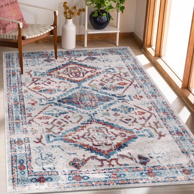 Area Rugs For Living Room, Bedroom, Kitchen, Dining Room | Oriental Design Carpet | Soft Medium Pile | Traditional Vintage Rug | Stain Resistant (Cream Blue, 160X230 CM) – 160 x 230 cm (Rectangular) – Cream Brown