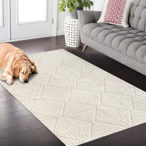 Area Rug for Living Room – Fluffy Area Rug, Modern Carpet for Bedroom & Home | Non-Shedding, Shed-Resistant Large Area Rugs for Living Room, Hallway & Office Decor (BEIGE, 80X150) – Silver Gray – 120 x 180 cm (Rectangular)