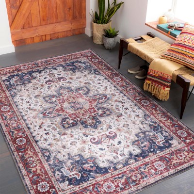 Washable Anatolian Pattern Rug – Non-Slip Soft Area Carpet for Living Room & Bedroom | NETLINE HOME – Colorful – 80 x 150 cm (Rectangular)