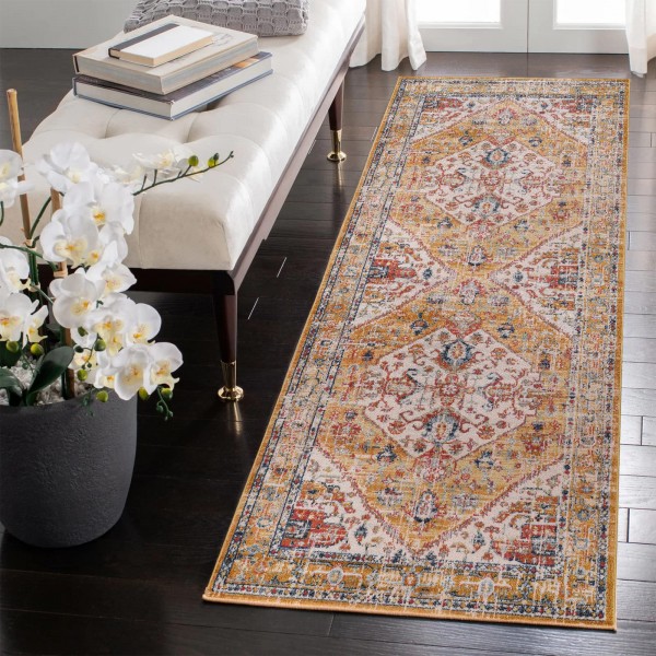 Area Rugs For Living Room, Bedroom, Kitchen, Dining Room | Oriental Design Carpet | Soft Medium Pile | Traditional Vintage Rug | Stain Resistant (Cream Blue, 160X230 CM) – 80 x 150 cm (Rectangular) – Cream Blue