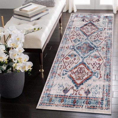 Area Rugs For Living Room, Bedroom, Kitchen, Dining Room | Oriental Design Carpet | Soft Medium Pile | Traditional Vintage Rug | Stain Resistant (Cream Blue, 160X230 CM) – 80 x 150 cm (Rectangular) – Blue Black
