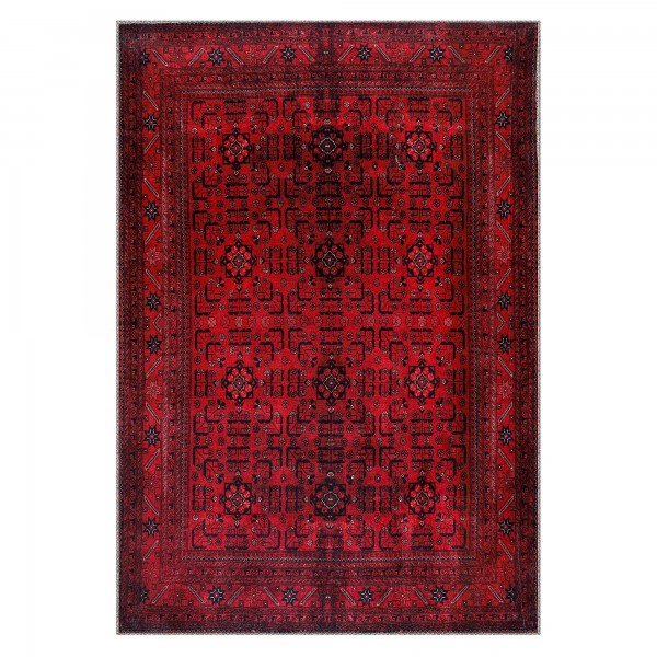 Rugs Living Room - Washable Rug - Area Rug - Non-Slip Rugs Carpet Woven from Cotton - Vintage Rug for Living Room Bedroom Kitchen - Kid and Pet Friendly (RED RUG, 80X150 CM) – 160 x 230 cm (Rectangular) – Blue Red Rug