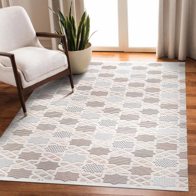 Area Rug for Living Room – Soft & Durable Carpet for Bedroom, Kitchen & Hallway – Easy to Clean, Pet & Kid Friendly Geometric Beige & Cream Rug (CREAM 2, 160X230) – Beige - Cream – 120 x 180 cm (Rectangular)