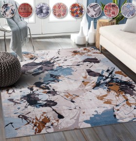 Washable Anatolian Pattern Rug – Non-Slip Soft Area Carpet for Living Room & Bedroom | NETLINE HOME – Red Multicolor – 60 x 90 cm (Rectangular)