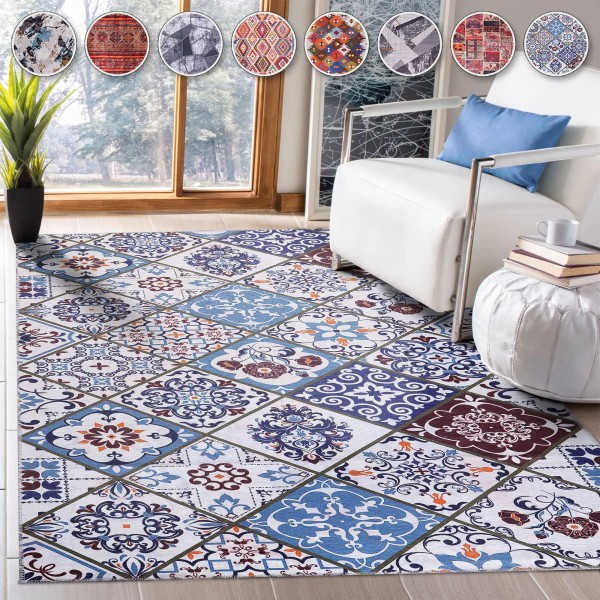 Washable Anatolian Pattern Rug – Non-Slip Soft Area Carpet for Living Room & Bedroom | NETLINE HOME – Floral – 160 x 230 cm (Rectangular)