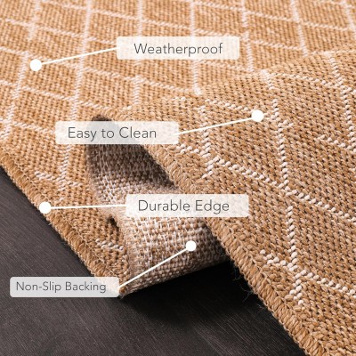 Netline Home Jute-Effect Washable Rug for Indoor and Outdoor Use – Beige 1 – 160 x 230 cm (Rectangular)