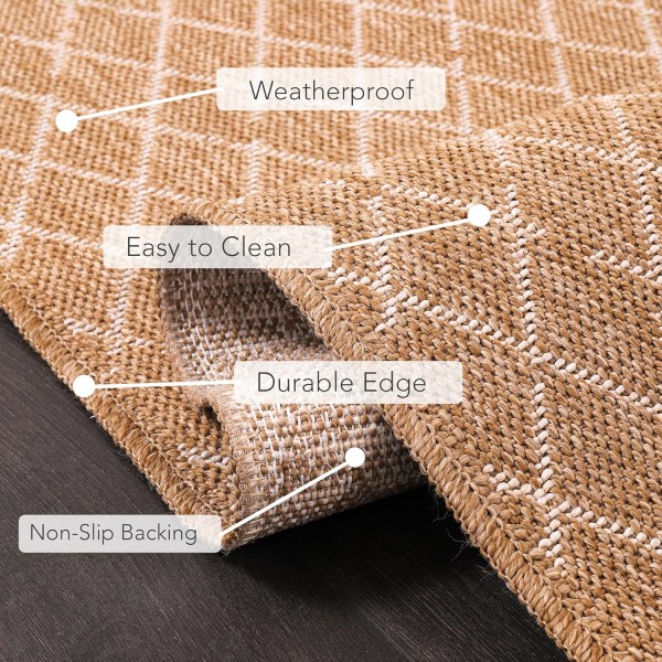 Netline Home Jute-Effect Washable Rug for Indoor and Outdoor Use – Beige 1 – 160 x 230 cm (Rectangular)