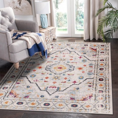 Area Rugs For Living Room, Bedroom, Kitchen, Dining Room | Oriental Design Carpet | Soft Medium Pile | Traditional Vintage Rug | Stain Resistant (Cream Blue, 160X230 CM) – 80 x 150 cm (Rectangular) – Pink