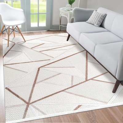Area Rug for Living Room – Soft & Durable Carpet for Bedroom, Kitchen & Hallway – Easy to Clean, Pet & Kid Friendly Geometric Beige & Cream Rug (CREAM 2, 160X230) – Cream – 80 x 150 cm (Rectangular)