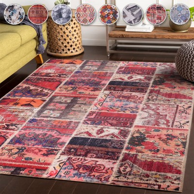 Washable Anatolian Pattern Rug – Non-Slip Soft Area Carpet for Living Room & Bedroom | NETLINE HOME – Pink – 120 x 180 cm (Rectangular)