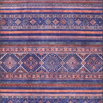 Washable Anatolian Pattern Rug – Non-Slip Soft Area Carpet for Living Room & Bedroom | NETLINE HOME – Red Black – 200 x 290 cm (Rectangular)