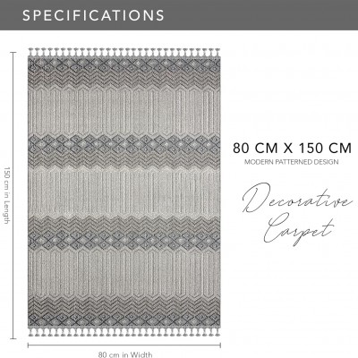 Modern Area Rug for Living Room – Stylish Carpet for Bedroom, Kitchen & Home Decor | Easy to Clean, Non-Shedding & Durable | Kid and Pet Friendly (GRAY IVORY, 80X150) – Gray Ivory – 200 x 290 cm (Rectangular)