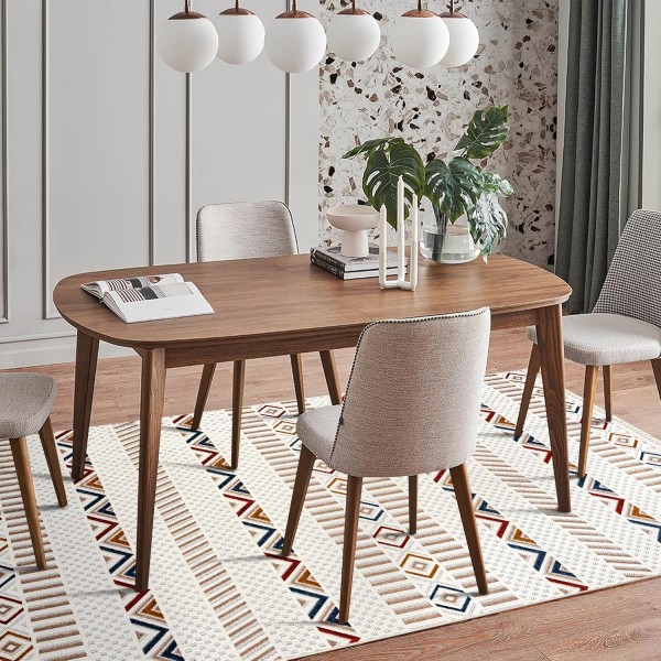 Area Rug for Living Room, Bedroom & Hallway – Soft & Durable Low Pile Area Rugs – Bohemian, Aztec & Boho Style – Pet & Kid-Friendly, Ideal for High-Traffic Areas (BEIGE, 120X180) – Light Beige – 160 x 230 cm (Rectangular)