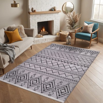 Rugs Living Room - Machine Washable Rug, Low Pile Non-Slip Area Rug - Area Rugs for Livingroom Bedroom Kitchen - Pet Friendly Carpet, Modern Room Decor (Red, 120X180) – White – 120 x 180 cm (Rectangular)