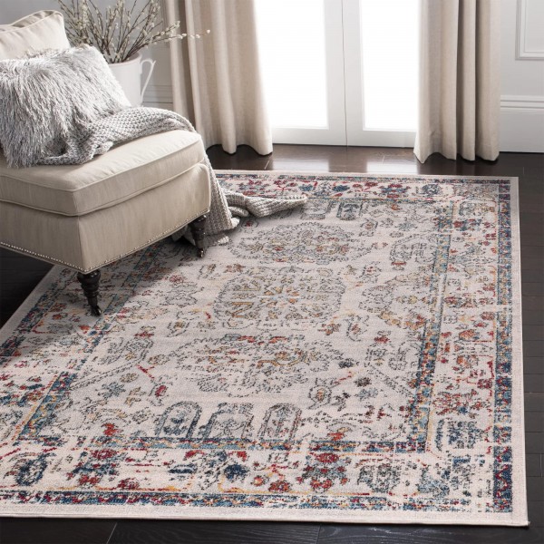 Area Rugs For Living Room, Bedroom, Kitchen, Dining Room | Oriental Design Carpet | Soft Medium Pile | Traditional Vintage Rug | Stain Resistant (Cream Blue, 160X230 CM) – 80 x 150 cm (Rectangular) – Pink Colorful