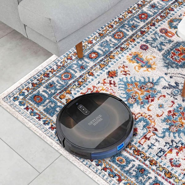 Area Rugs For Living Room, Bedroom, Kitchen, Dining Room | Oriental Design Carpet | Soft Medium Pile | Traditional Vintage Rug | Stain Resistant (Cream Blue, 160X230 CM) – 80 x 240 cm (Rectangular) – Blue Black