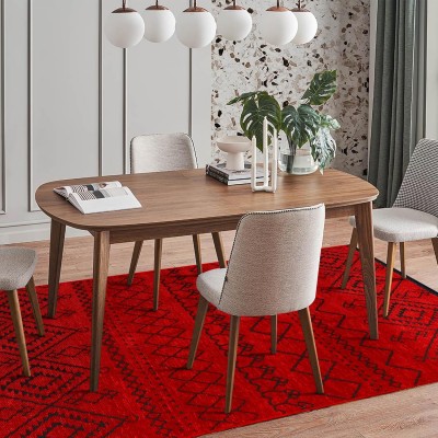 Rugs Living Room - Machine Washable Rug, Low Pile Non-Slip Area Rug - Area Rugs for Livingroom Bedroom Kitchen - Pet Friendly Carpet, Modern Room Decor (Red, 120X180) – Orange – 120 x 180 cm (Rectangular)