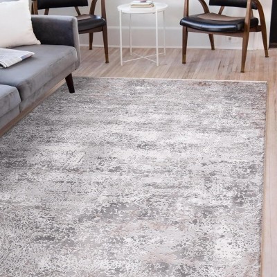 Luxe Area Rug for Living Room | Soft 8mm Pile, High-Density Wilton Woven Carpet | Fade Resistant, Luxury Geometric & Distressed Design for Bedroom, Hallway & Kitchen (ASH GRAY, 80X150) – Beige – 80 x 240 cm (Rectangular)