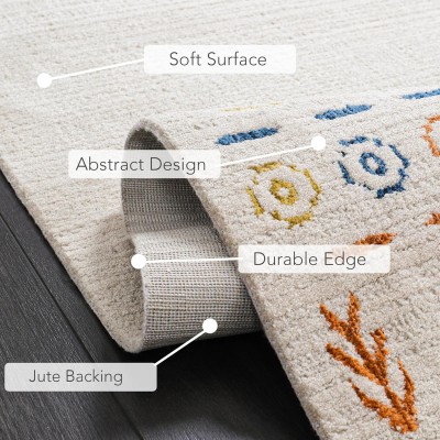 Area Rug for Living Room - Ultra-Soft Low Pile Carpet | Soft Micro Polyester, Non-Shedding & Shed-Resistant | Modern Rugs for Bedroom, Large Rugs, Hallway, Carpets (LIGHT BEIGE, 120X180) – Multicolor 2 – 160 x 230 cm (Rectangular)