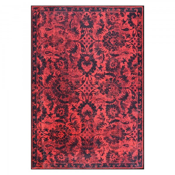 Rugs Living Room - Washable Rug - Area Rug - Non-Slip Rugs Carpet Woven from Cotton - Vintage Rug for Living Room Bedroom Kitchen - Kid and Pet Friendly (RED RUG, 80X150 CM) – 80 x 150 cm (Rectangular) – White Rug