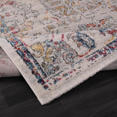 Vintage Area Rug for Living Room | Soft & Durable Carpet, Kid & Pet Friendly | Wilton Woven, Classic Distressed Medallion Design for Bedroom, Hallway & Kitchen (BEIGE, 80X150) – Ivory – 80 x 240 cm (Rectangular)