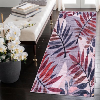 Washable Anatolian Pattern Rug – Non-Slip Soft Area Carpet for Living Room & Bedroom | NETLINE HOME – Red Multicolor – 200 x 290 cm (Rectangular)