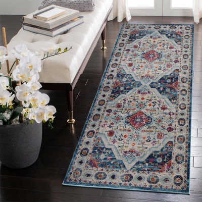 Area Rugs For Living Room, Bedroom, Kitchen, Dining Room | Oriental Design Carpet | Soft Medium Pile | Traditional Vintage Rug | Stain Resistant (Cream Blue, 160X230 CM) – 160 x 230 cm (Rectangular) – Grey White