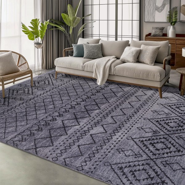 Rugs Living Room - Machine Washable Rug, Low Pile Non-Slip Area Rug - Area Rugs for Livingroom Bedroom Kitchen - Pet Friendly Carpet, Modern Room Decor (Red, 120X180) – White – 200 x 290 cm (Rectangular)