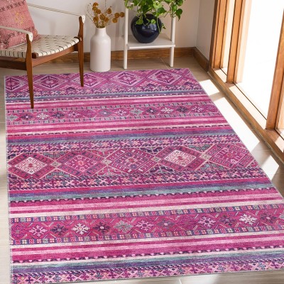 Washable Anatolian Pattern Rug – Non-Slip Soft Area Carpet for Living Room & Bedroom | NETLINE HOME – Multicolor 5 – 60 x 90 cm (Rectangular)