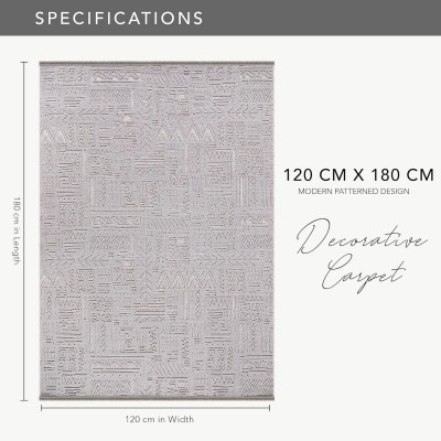 Modern Area Rug for Living Room – Durable, Non-Shedding Carpet for Bedroom, Kitchen & Hallway Rugs | Easy to Clean, Lightweight & Low Pile Design (GRAY, 120X180) – Grey – 80 x 150 cm (Rectangular)