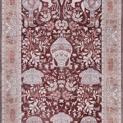 Machine Washable Area Rug for Living Room, Bedroom & Kitchen - Non Slip – 4 mm Low Pile Carpet - Vintage Rug - Pet Friendly & Kid Friendly Rugs (BLUE, 80X150) – Grey – 80 x 240 cm (Rectangular)