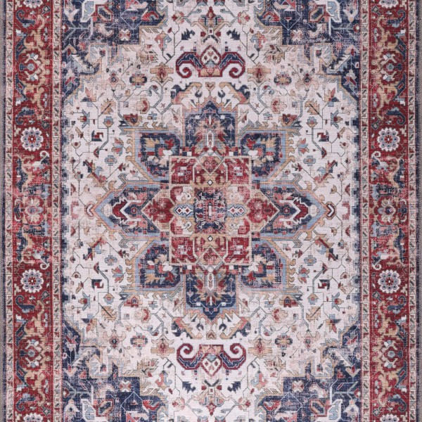 Machine Washable Area Rug for Living Room, Bedroom & Kitchen - Non Slip – 4 mm Low Pile Carpet - Vintage Rug - Pet Friendly & Kid Friendly Rugs (BLUE, 80X150) – Light Blue – 80 x 240 cm (Rectangular)