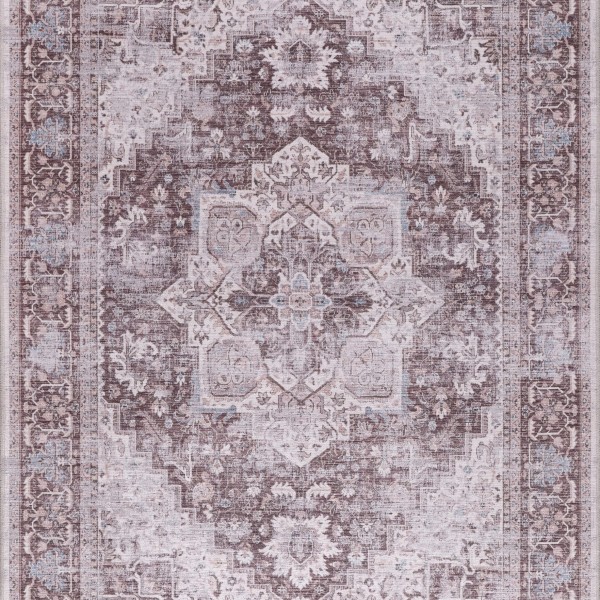 Machine Washable Area Rug for Living Room, Bedroom & Kitchen - Non Slip – 4 mm Low Pile Carpet - Vintage Rug - Pet Friendly & Kid Friendly Rugs (BLUE, 80X150) – Red Blue – 80 x 240 cm (Rectangular)