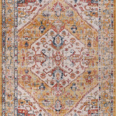 Vintage Area Rug for Living Room | Soft & Durable Carpet, Kid & Pet Friendly | Wilton Woven, Classic Distressed Medallion Design for Bedroom, Hallway & Kitchen (BEIGE, 80X150) – Soft Blue – 160 x 230 cm (Rectangular)