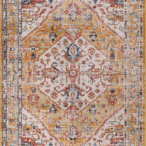 Vintage Area Rug for Living Room | Soft & Durable Carpet, Kid & Pet Friendly | Wilton Woven, Classic Distressed Medallion Design for Bedroom, Hallway & Kitchen (BEIGE, 80X150) – Soft Blue – 160 x 230 cm (Rectangular)