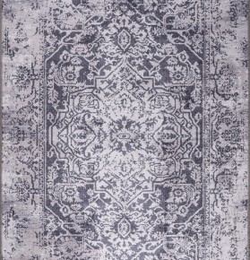 Machine Washable Area Rug for Living Room, Bedroom & Kitchen - Non Slip – 4 mm Low Pile Carpet - Vintage Rug - Pet Friendly & Kid Friendly Rugs (BLUE, 80X150) – Light Gray – 80 x 240 cm (Rectangular)