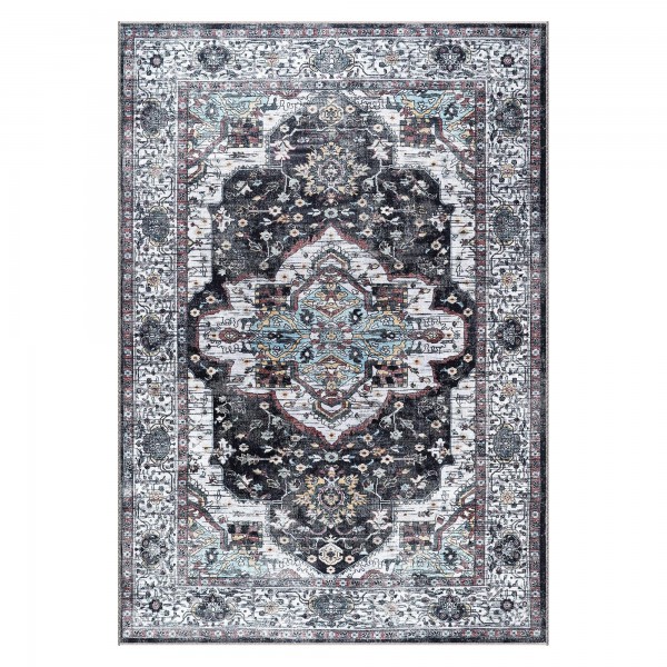 Rugs Living Room - Washable Rug - Area Rug - Non-Slip Rugs Carpet Woven from Cotton - Vintage Rug for Living Room Bedroom Kitchen - Kid and Pet Friendly (RED RUG, 80X150 CM) – 80 x 150 cm (Rectangular) – Cream Red Rug