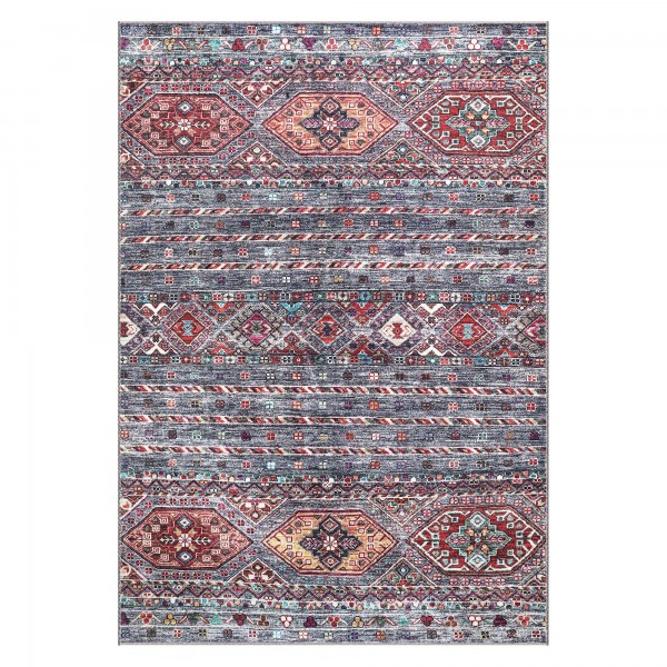 Rugs Living Room - Washable Rug - Area Rug - Non-Slip Rugs Carpet Woven from Cotton - Vintage Rug for Living Room Bedroom Kitchen - Kid and Pet Friendly (RED RUG, 80X150 CM) – 120 x 180 cm (Rectangular) – Naturel Rug