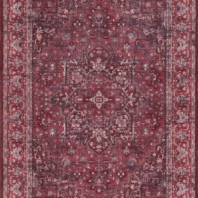 Machine Washable Area Rug for Living Room, Bedroom & Kitchen - Non Slip – 4 mm Low Pile Carpet - Vintage Rug - Pet Friendly & Kid Friendly Rugs (BLUE, 80X150) – Blue – 80 x 150 cm (Rectangular)